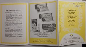 A 1979 trifold brochure for the Koromex brand diaphragm spread open to show the information and pictures inside.