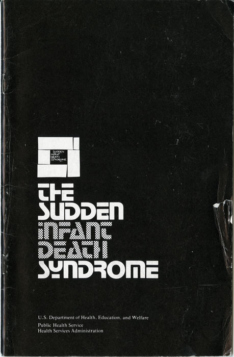 cover of a pamphlet with a stark, monochromatic design featuring only a logo and stylized font.