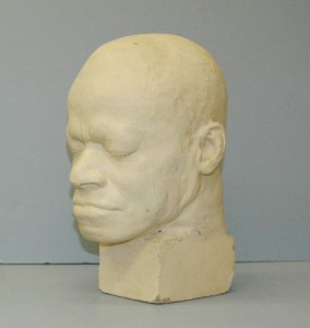 Plaster cast of Eustache Belin's head and neck.