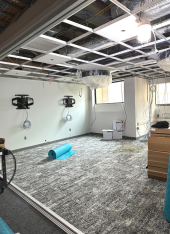 Photo of construction work on floor L1 in Countway Library