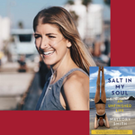 Headshot of Mallory Smith with the cover image of her book, Salt In My Soul