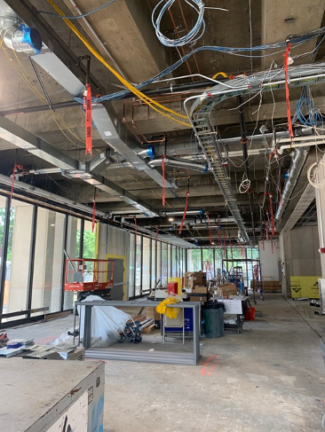construction site inside Countway Library