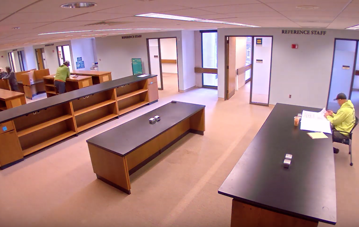 Empty second floor study space.