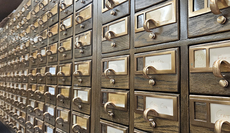 Card Catalog in the Center for the History of Medicine Reading Room, Francis A. Countway Library of Medicine.