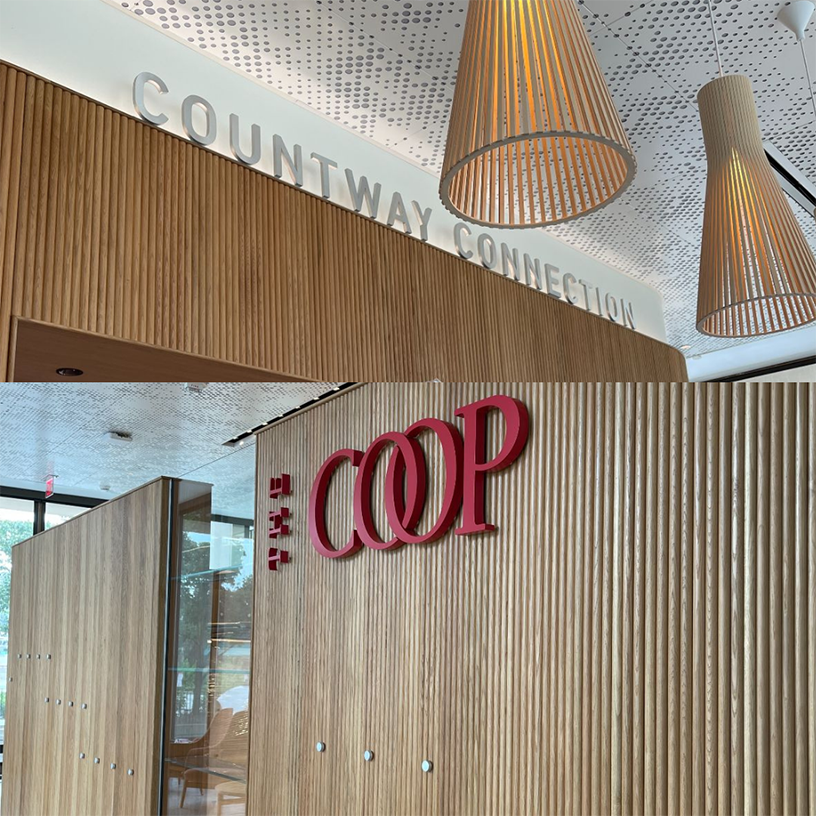café and Coop signage