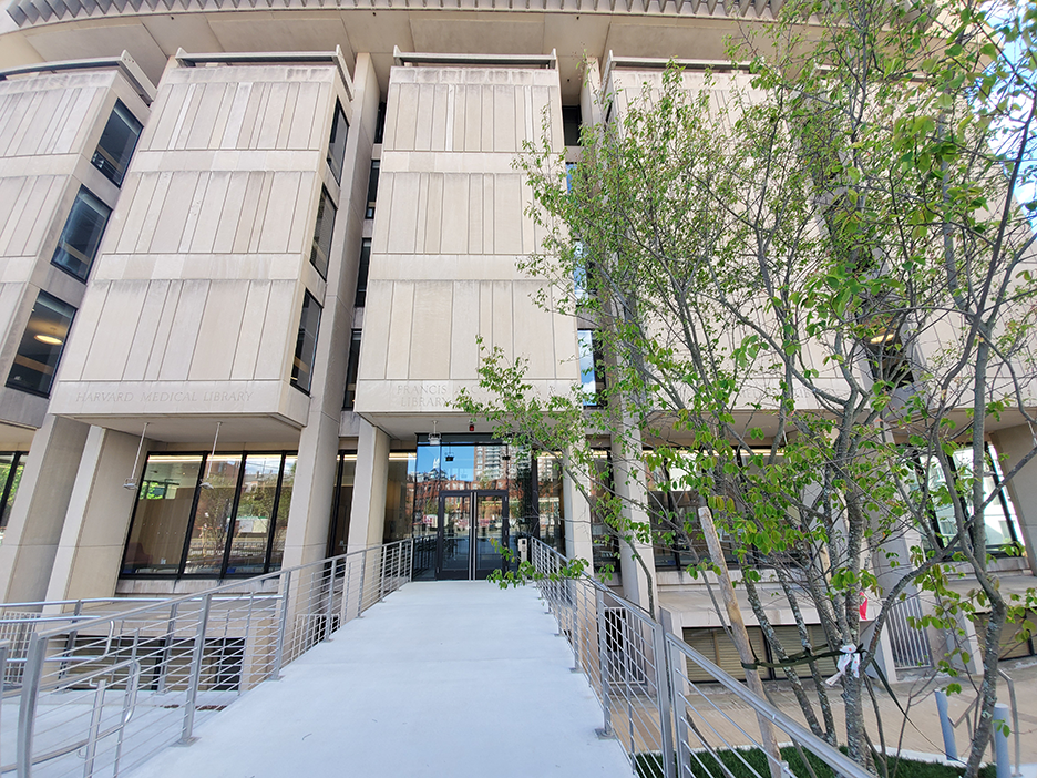 exterior shot of Countway Library building
